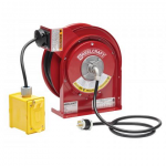 L 4525 123 7A - 12/3 25' Premium Duty Duplex Outlet Box w/GFCI Power Cord Reel